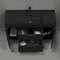 Floating Black Bathroom Vanity, Modern, 48